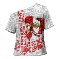 Peru Independence Day Cross Shoulder Shirt Peruvian Flag Coat of Arms Inca Pattern