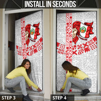 Peru Independence Day Door Cover Peruvian Flag Coat of Arms Inca Pattern