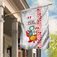 Peru Independence Day Garden Flag Peruvian Flag Coat of Arms Inca Pattern