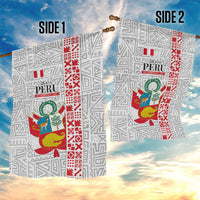 Peru Independence Day Garden Flag Peruvian Flag Coat of Arms Inca Pattern