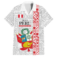 Peru Independence Day Hawaiian Shirt Peruvian Flag Coat of Arms Inca Pattern