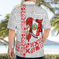Peru Independence Day Hawaiian Shirt Peruvian Flag Coat of Arms Inca Pattern