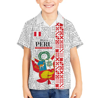 Peru Independence Day Hawaiian Shirt Peruvian Flag Coat of Arms Inca Pattern