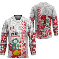 Peru Independence Day Hockey Jersey Peruvian Flag Coat of Arms Inca Pattern
