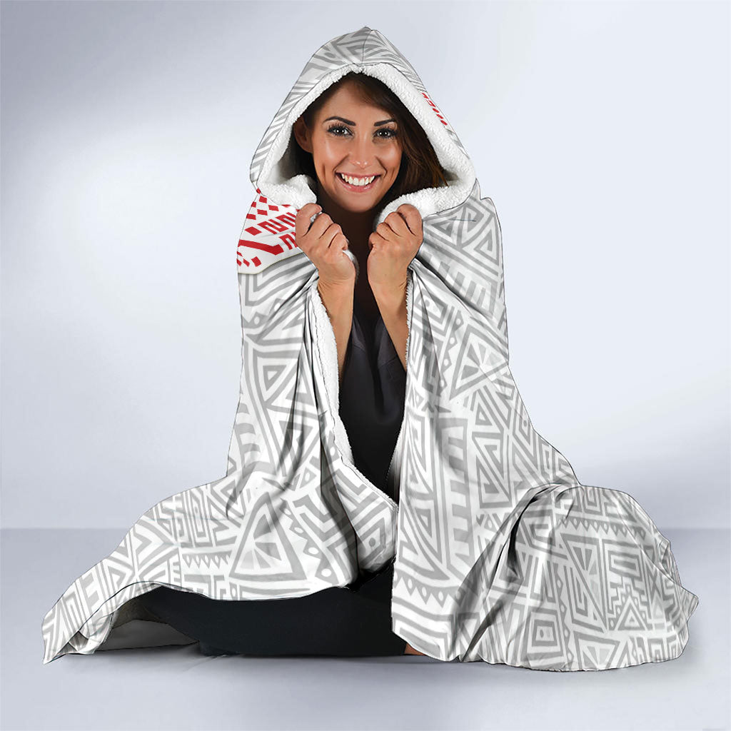 Peru Independence Day Hooded Blanket Peruvian Flag Coat of Arms Inca Pattern