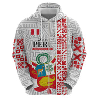 Peru Independence Day Hoodie Peruvian Flag Coat of Arms Inca Pattern