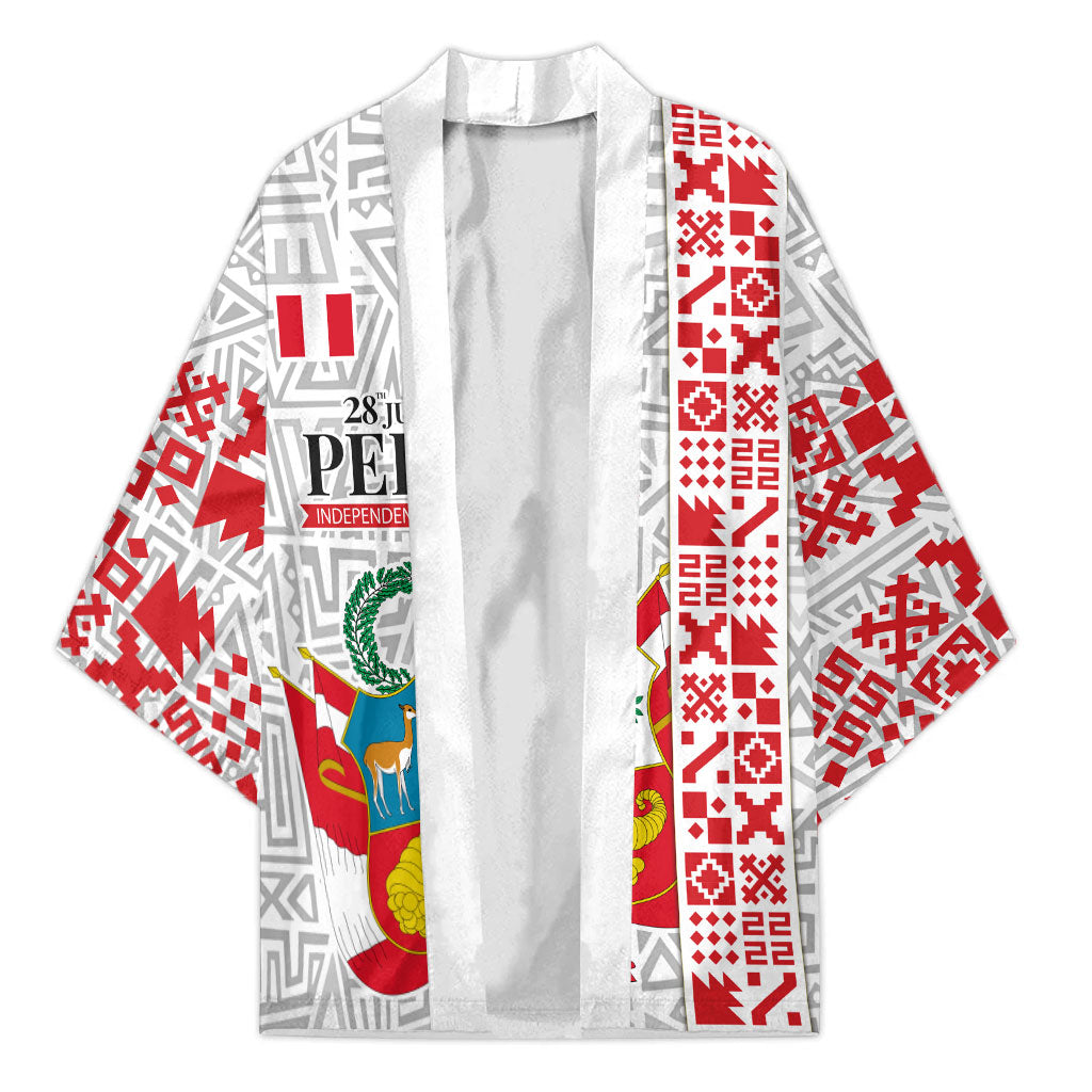 Peru Independence Day Kimono Peruvian Flag Coat of Arms Inca Pattern