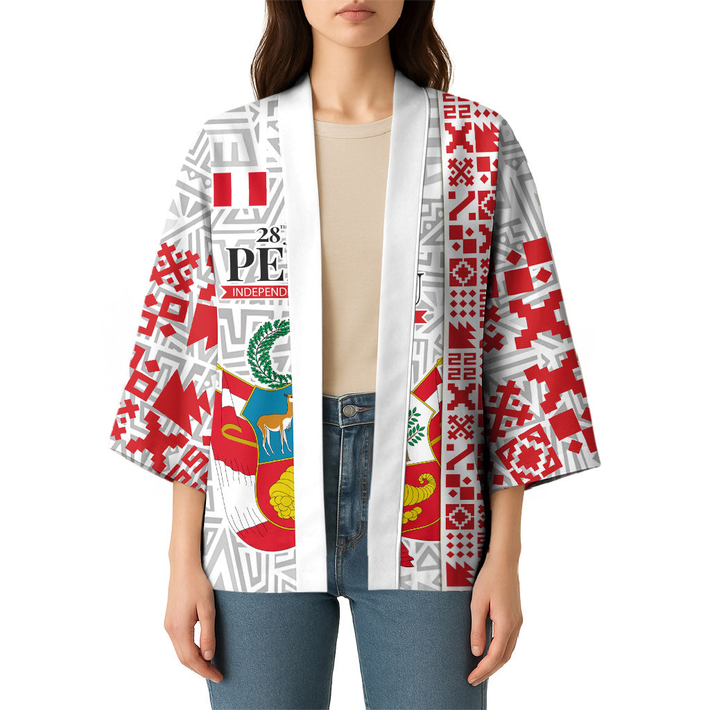 Peru Independence Day Kimono Peruvian Flag Coat of Arms Inca Pattern