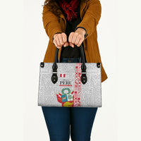 Peru Independence Day Leather Bag Peruvian Flag Coat of Arms Inca Pattern