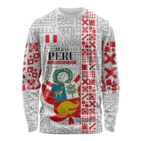 Peru Independence Day Long Sleeve Shirt Peruvian Flag Coat of Arms Inca Pattern
