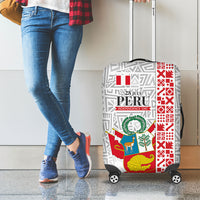 Peru Independence Day Luggage Cover Peruvian Flag Coat of Arms Inca Pattern