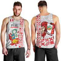 Peru Independence Day Men Tank Top Peruvian Flag Coat of Arms Inca Pattern