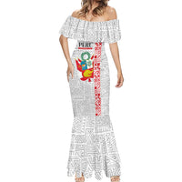 Peru Independence Day Mermaid Dress Peruvian Flag Coat of Arms Inca Pattern