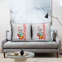Peru Independence Day Pillow Cover Peruvian Flag Coat of Arms Inca Pattern