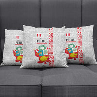 Peru Independence Day Pillow Cover Peruvian Flag Coat of Arms Inca Pattern