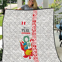 Peru Independence Day Quilt Peruvian Flag Coat of Arms Inca Pattern