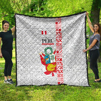 Peru Independence Day Quilt Peruvian Flag Coat of Arms Inca Pattern