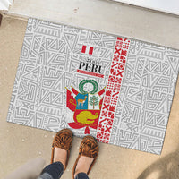 Peru Independence Day Rubber Doormat Peruvian Flag Coat of Arms Inca Pattern