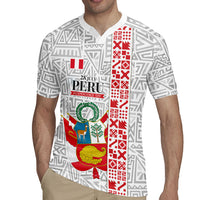 Peru Independence Day Rugby Jersey Peruvian Flag Coat of Arms Inca Pattern