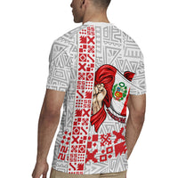 Peru Independence Day Rugby Jersey Peruvian Flag Coat of Arms Inca Pattern