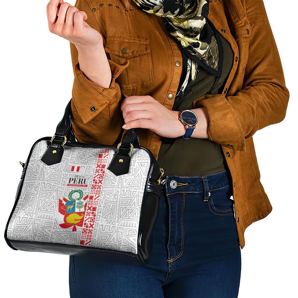 Peru Independence Day Shoulder Handbag Peruvian Flag Coat of Arms Inca Pattern