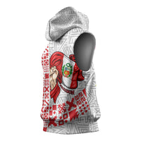 Peru Independence Day Sleeveless Hoodie Peruvian Flag Coat of Arms Inca Pattern