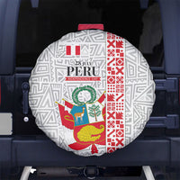 Peru Independence Day Spare Tire Cover Peruvian Flag Coat of Arms Inca Pattern