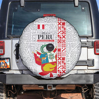 Peru Independence Day Spare Tire Cover Peruvian Flag Coat of Arms Inca Pattern