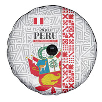 Peru Independence Day Spare Tire Cover Peruvian Flag Coat of Arms Inca Pattern