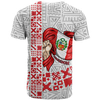 Peru Independence Day T Shirt Peruvian Flag Coat of Arms Inca Pattern