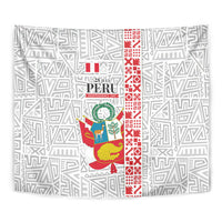 Peru Independence Day Tapestry Peruvian Flag Coat of Arms Inca Pattern