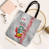 Peru Independence Day Tote Bag Peruvian Flag Coat of Arms Inca Pattern