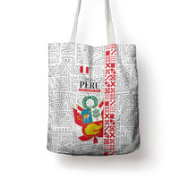Peru Independence Day Tote Bag Peruvian Flag Coat of Arms Inca Pattern