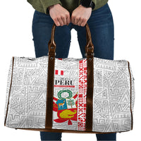 Peru Independence Day Travel Bag Peruvian Flag Coat of Arms Inca Pattern