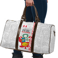 Peru Independence Day Travel Bag Peruvian Flag Coat of Arms Inca Pattern