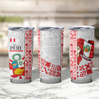 Peru Independence Day Tumbler Cup Peruvian Flag Coat of Arms Inca Pattern