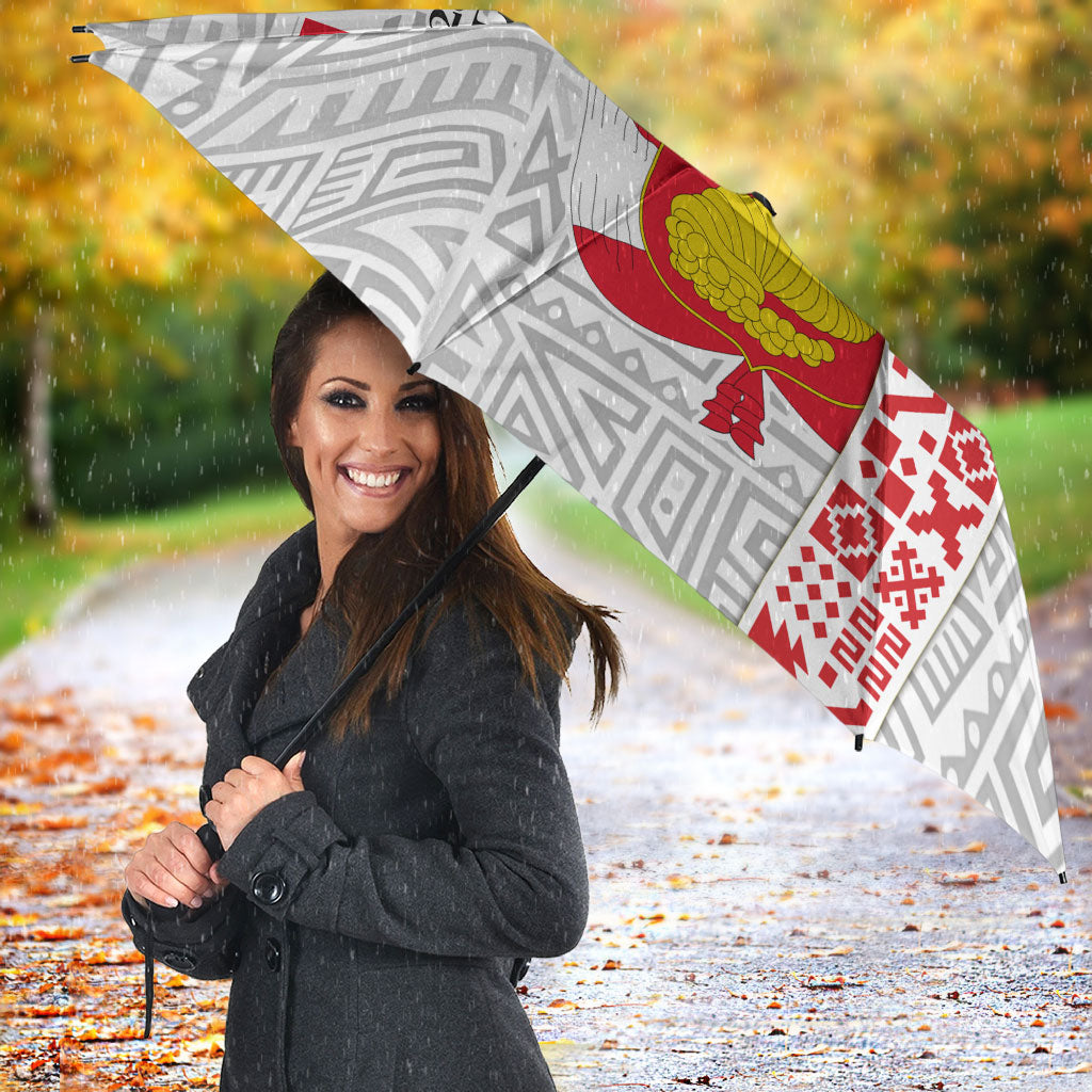Peru Independence Day Umbrella Peruvian Flag Coat of Arms Inca Pattern
