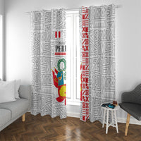 Peru Independence Day Window Curtain Peruvian Flag Coat of Arms Inca Pattern