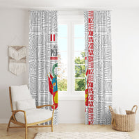 Peru Independence Day Window Curtain Peruvian Flag Coat of Arms Inca Pattern