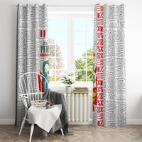 Peru Independence Day Window Curtain Peruvian Flag Coat of Arms Inca Pattern
