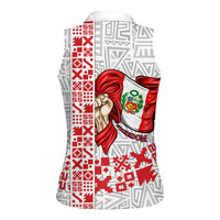 Peru Independence Day Women Sleeveless Polo Shirt Peruvian Flag Coat of Arms Inca Pattern