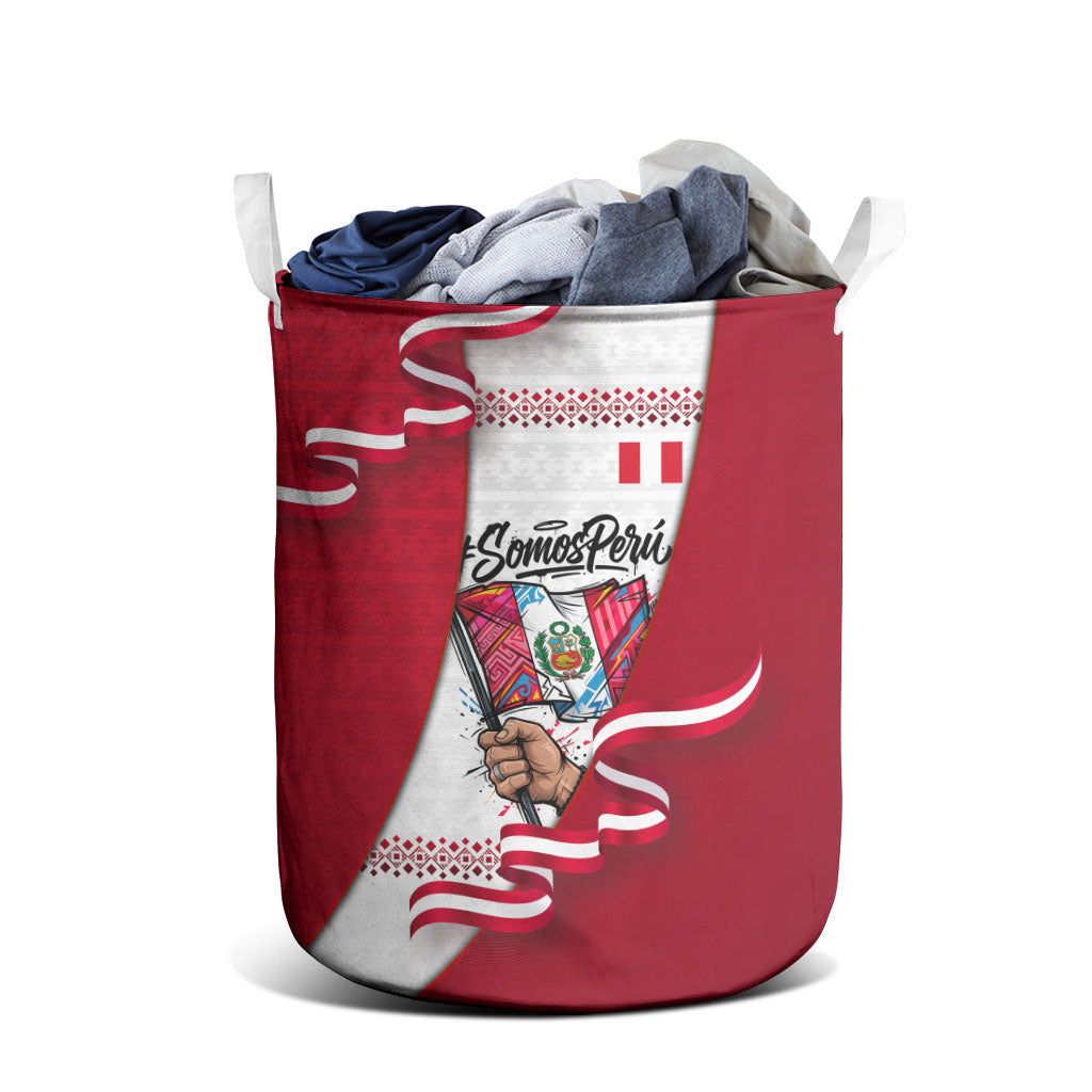 Somos Peru Independence Day Laundry Basket Inti Sun God Andean Condor Tribal