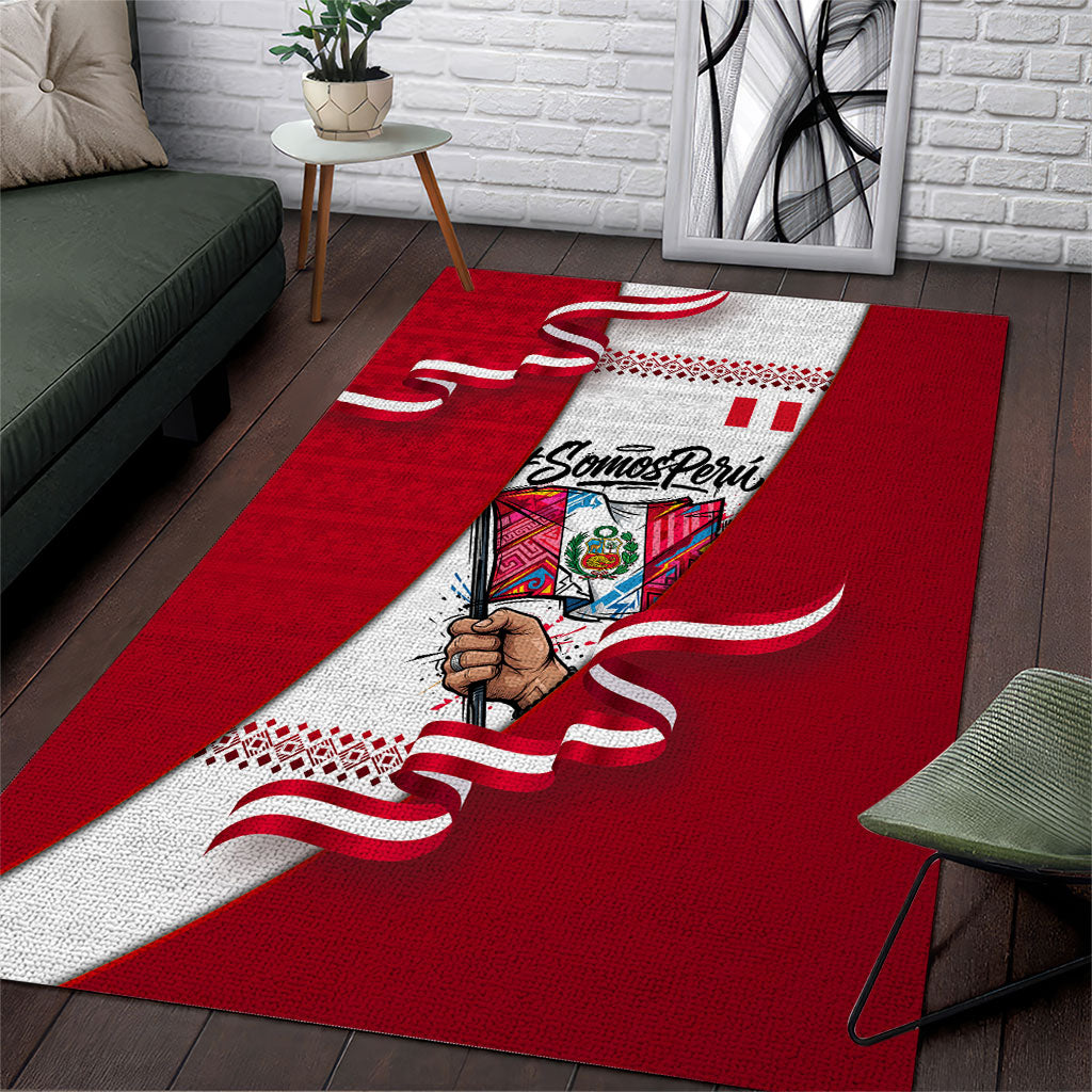 Somos Peru Independence Day Area Rug Inti Sun God Andean Condor Tribal