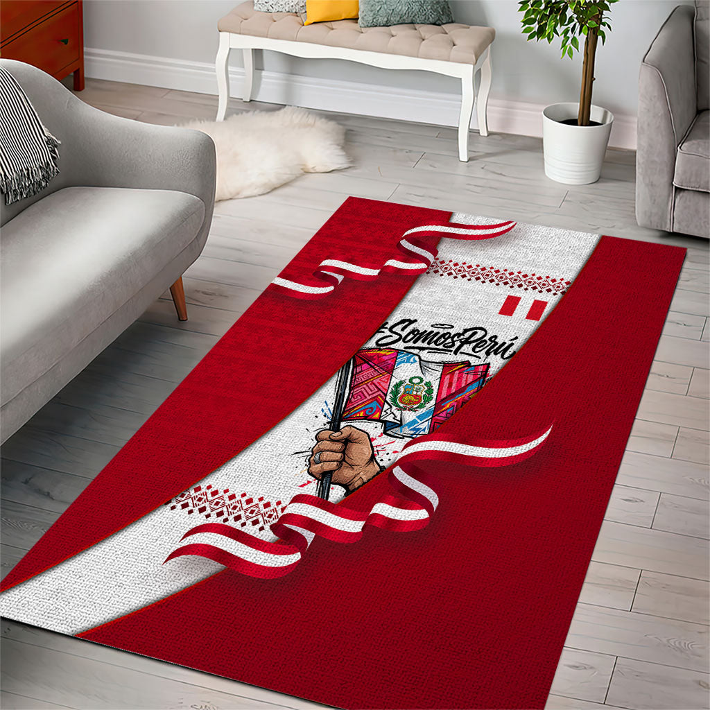 Somos Peru Independence Day Area Rug Inti Sun God Andean Condor Tribal