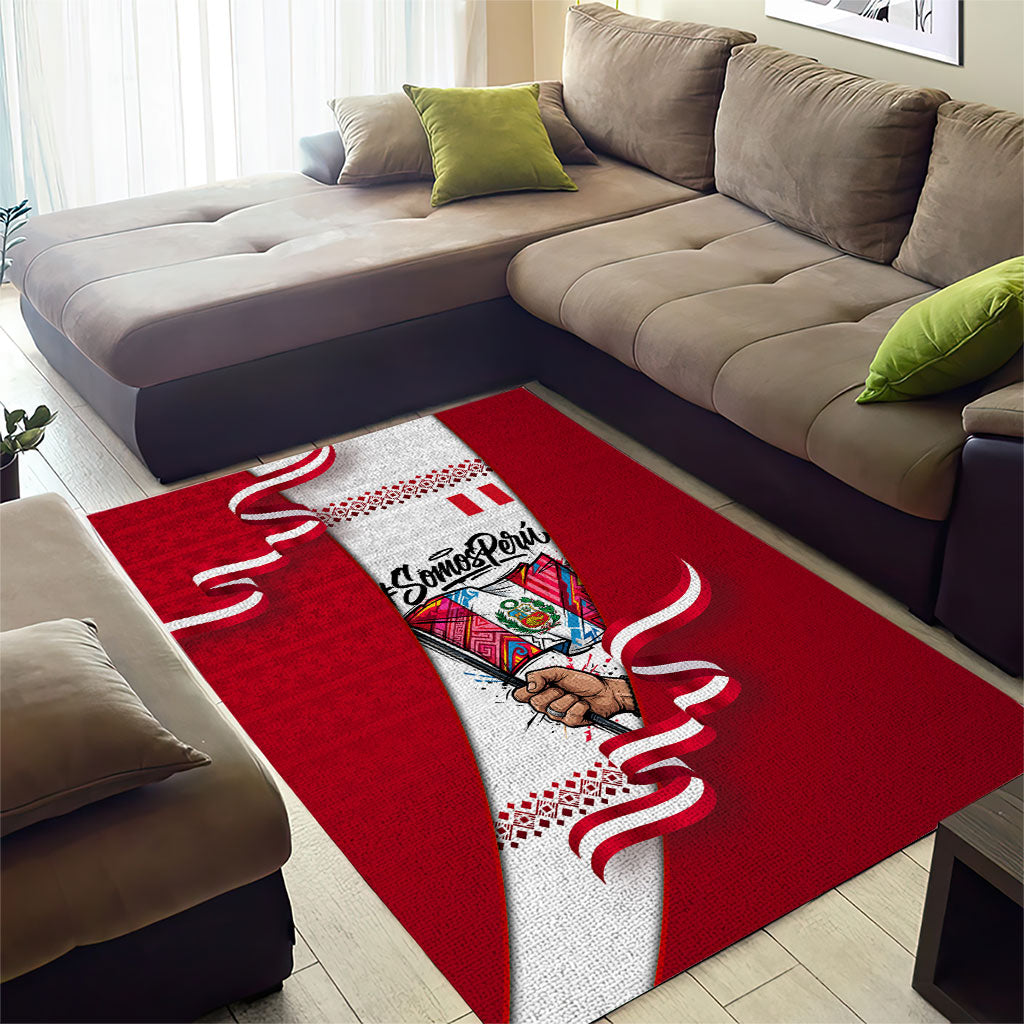 Somos Peru Independence Day Area Rug Inti Sun God Andean Condor Tribal