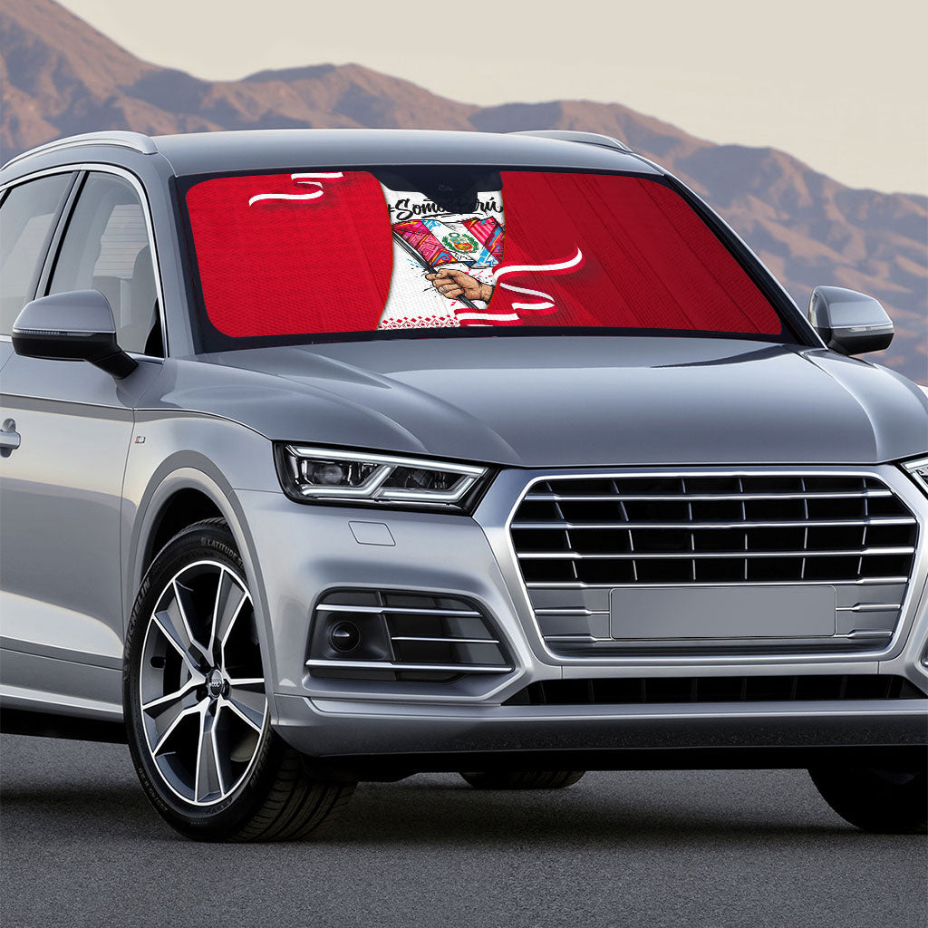 Somos Peru Independence Day Auto Sun Shade Inti Sun God Andean Condor Tribal