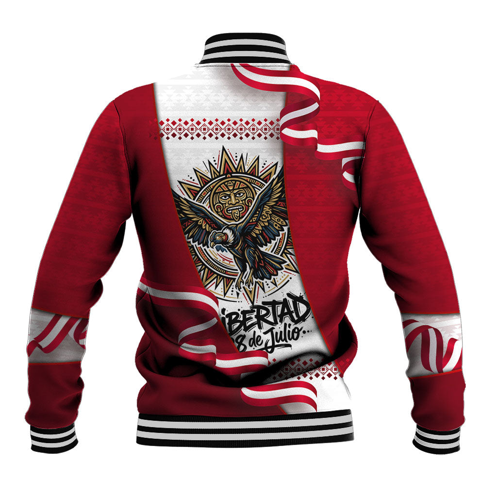 Somos Peru Independence Day Baseball Jacket Inti Sun God Andean Condor Tribal