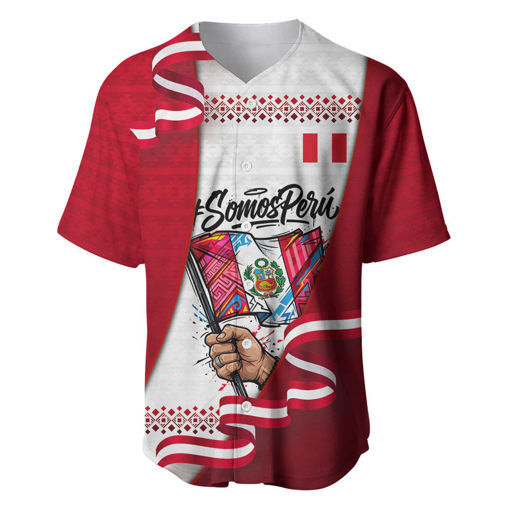Somos Peru Independence Day Baseball Jersey Inti Sun God Andean Condor Tribal