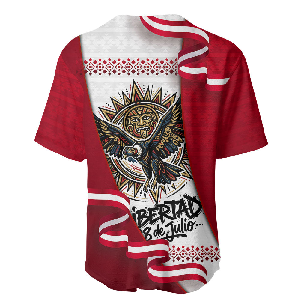 Somos Peru Independence Day Baseball Jersey Inti Sun God Andean Condor Tribal