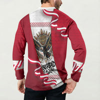 Somos Peru Independence Day Button Sweatshirt Inti Sun God Andean Condor Tribal